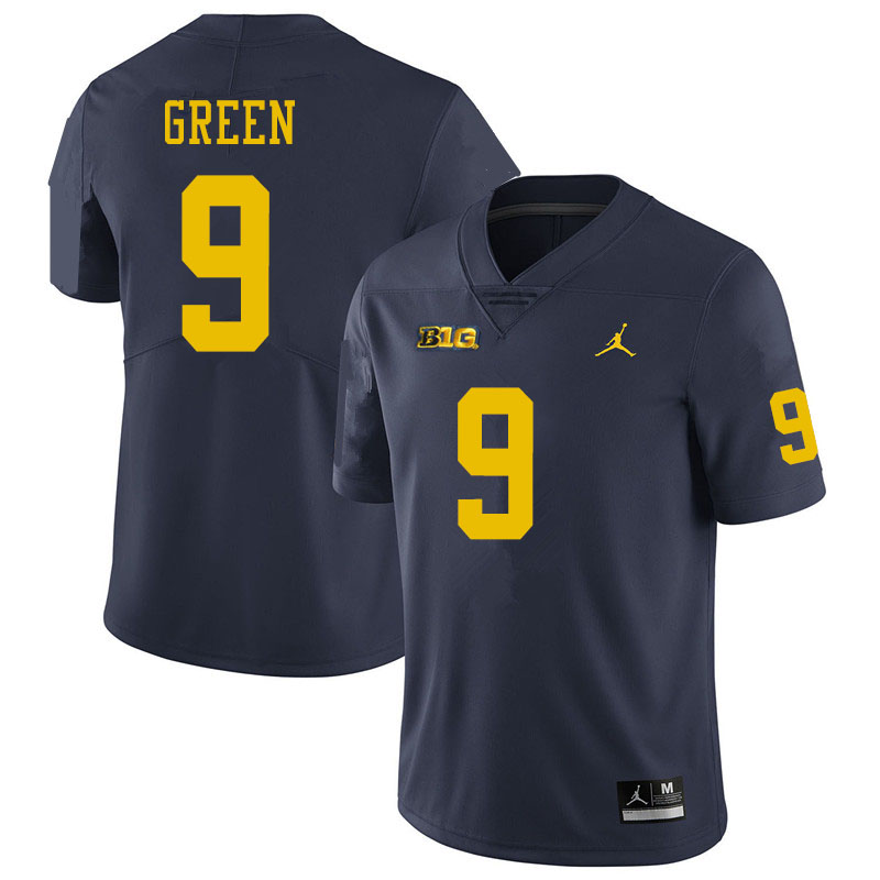 Men #9 Gemon Green Michigan Wolverines College Football Jerseys Sale-Navy